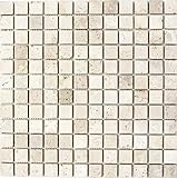 Travertin Mosaikfliesen Steine Wand Boden Naturstein hellbeige creme Wandverkleidung Küchenrückwand Duschtasse - MOS43-46023
