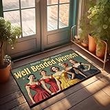 Durty Finatory Fußmatte mit Freunden, Vintage-Poster: Gut gebettete Frauen, Fußmatten für den Außeneingang, große Fußmatten Outdoo (65 x 90 cm)