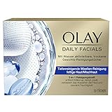 Olay Daily Facials Reinigungstücher für fettige Haut/Mischhaut, Mit Wasser Aktivierbare, Trockene Gesichts-Reinigungstücher , 5-in-1 Gesichtspflege, Abschminktücher, Gesichtsreinigung, Peeling