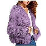 sujinxiu Damen Open Front Faux Fur Cardigan Coat Winter Warm Fuzzy Jacken Vintage Trendy Parka Shaggy Jacket Coat Oberbekleidung Party Club Streetw