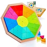 CUBIDI® Kreatives Montessori Tangram Octagon | Fördert logisches Denken und räumliche Vorstellungskraft | Geschicklichkeitsspiel aus hochwertigem Holz | Lernspiele ab 4 Jahre für Jungen und M