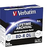 1 x 5 Verbatim M-Disc BD-R Blu-Ray 50 GB 6 X Speed, Jewel C