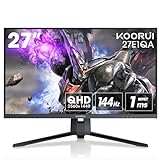 KOORUI Gaming Monitor 27 Zoll QHD 144 Hz, 1ms, DCI-P3 90% Farbumfangs, Adaptive Sync, 2560x1440, HDMI, Display