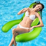 Vuddy Schwimmsessel für Pool - Wassersessel Aufblasbar für Erwachsene - Luftmatratze Pool Schwimmstuhl mit Net für Sommer, Strand, Poolpartys - Avocado Desig