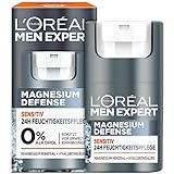 L'Oréal Men Expert Men Expert Feuchtigkeitscreme für das Gesicht, Mit Hyaluron für ein gepflegtes Hautbild, Magnesium Defense Sensitiv Tagespflege 1 x 50