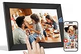 Digitaler Bilderrahmen WLAN 10.1 Zoll Touchscreen Elektronischer Bilderrahmen mit 16GB Speicher, Auto-Rotate, Wandmontierbar, Fotos und Videos über APP Frameo für Eltern/Ehepaare/Freunde/F