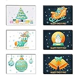 Limtula 24er Pack Aquarell Weihnachtskarten Feiertagsgrußkarten Mit Umschlägen Stikers Frohe Weihnachten Festival Postkarten Grußk
