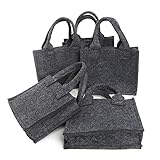 Logbuch-Verlag 5 kleine Filztaschen 15 x 4 x 12 cm mini Geschenktaschen zum Befüllen anthrazit dunkelgrau für Hochzeit Geburtstag Give-Away