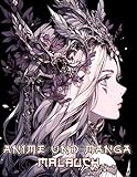 Anime Und Manga Malbuch: Tauche ein in die fesselnde Welt japanischer Porträts, die harmonisch mit Drachen, Schildkröten, Löwen, Blumen anderen Wesen ... Mädchen in fantasievollen Kunstwerk
