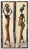 ARTLAND Leinwandbilder auf Holz Wandbild 70x40 cm Hochformat Afrika Fashion Menschen Frau Mode afrikanisch J6LJ