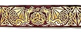 10m Keltische Borte Webband 50mm breit Farbe: Bordeaux-Gold 50027-bog