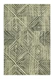 Esprit Home Teppich - Läufer, weicher moderner Kurzflor Teppich perfekt geeignet für das Wohnzimmer und Schlafzimmer, sehr pflegeleicht, Cuba (80 x 150 cm, grün)