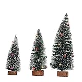 Garneck 3St Tisch-Weihnachtsbaum Mini-Kiefer weihnachtsdeko Ornament Mini-Weihnachtsbaum Weihnachtsbaum-Modell Kleiner Weihnachtsbaum Dekorationen Abstauben Flaschenbürste Hö