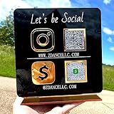 Personalisierbares Multi-Scial-Media-Schild, personalisierbar, QR-Code-Schilder für Geschäft, Scan, um Zahlungen zu bezahlen, Display-Halter, Acryl, Instagram, Venmo, Cashapp, Zelle-Logo, Ständer,