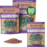 ZenGreens® - Bio Radieschen Sprossen Samen - Wähle zwischen 10g, 200g und 500g - Radieschen Bio Saatgut - Keimrate von 96% - China Rose - Rosa Rettich - Keimsprossen Samen - Microg