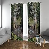 Deertweet Home Berühmte Gemälde Drucke Verdunkelungsvorhänge Garten Landschaft Fenster Vorhänge für Schlafzimmer Wohnzimmer Grüne Garten Tülle Vorhänge 2 Paneele H245xB140