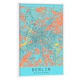 artboxONE Poster mit weißem Rahmen 45x30 cm Städte/Berlin Berliner Stadt - Bild Berlin Berlin City Berlin City map