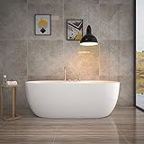 HOME DELUXE - freistehende Badewanne - LENI mit Armatur, Weiß - Maße: ca. 170 x 80 x 58 cm - Füllmenge: 235 Liter, inkl. Überlaufschutz, Siphon und Verschluss I Spa, für 2