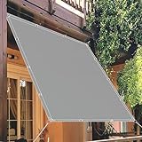 MOZIMO Sonnensegel Balkon Ohne Bohren 1x2.4m Terassendeko Garten Schattierungsnetz Zaun Sichtschutz Motiv -Khak