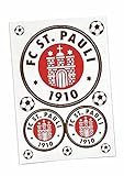FC St. Pauli Aufkleberkarte 3er Set Logo farbig Aufkleber, Sticker - Plus Aufkleber Pauli Fans gegen R