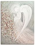 ARTland Leinwandbilder Wandbild Bild auf Leinwand 60x80 cm Wanddeko Engel Flügel Fantasy Religion Abstrakt Malerei Kunst Q3XF