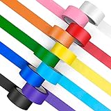 Regenbogen Washi Tape Set Kreppband Bunt Farbe Malerkrepp Rainbow Colored Decorative Masking Tape Farben Bänder für DIY Handwerk Papier Bastelband für Kinder ArtLabeling Maler 25mm X 13m (10 Rolls)