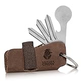 SENYOR CROW® Key Organizer mit Einkaufswagenlöser | Neuartiges Design für extra mehr Schlüssel | Hochwertiger Schlüsseletui aus Echtleder | B
