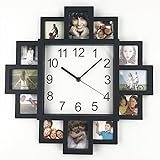 Timelike DIY Rahmenuhr, DIY Wanduhr Modernes Design DIY Fotorahmen Uhr Kunststoff Kunst Bilder Uhr Einzigartige Klok Home Decor - Machen Sie Ihre eigene Multi-Fotouhr (Schwarz)