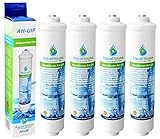 4x AquaHouse AH-UIF Kompatibel Kühlschrank Wasserfilter passt für Samsung DA29-10105J Haier Kemflo Aicro Kühlschrank nur mit externen F