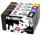 Ink Inspiration® Ersatz für Canon PGI-1500 PGI-1500XL Druckerpatronen 4er-Pack, kompatibel mit Canon MAXIFY MB2050 MB2350 MB2750 MB2150 MB2155 MB2755, Schwarz/Cyan/Magenta/Gelb