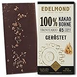 Langzeitgeführte Edelmond Schokolade 100% geröstet. Keine Kakaomasse. Ein bitteres Kakaobohnen Geschenk, fein abgeschmeckt (1 Tafel)