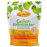 Birkengold Gelier Birkenzucker (Xylit), 500g | für 1,5 kg Früchte | 3 Teile Frucht : 1 Teil Gelierzucker | ohne Zucker | vegan | mit europäischem Xylit aus Birken- und B