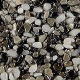Terralith Steinteppich Marmor Komplett-Set für 1qm - Körnung: fein - 2-4mm mit Polyurethan Bindemittel - für Außen in schwarz-weiß (contrasto due)