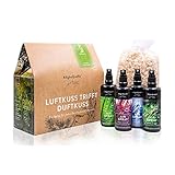 AllgäuQuelle® Bio Airspray-Set mit 100% Bio-Duftölen. ✓ Allgäuer Erfrischung ✓ Allgäuer Naturluft ✓ Allgäuer Atemwohl ✓ Allgäuer Nachtruhe inkl. Bio-Duft-Säckchen | Natürliches Bio Raumduft-S