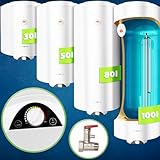 Elektro Warmwasserspeicher - Thermometer, emailliert, 30, 50, 80, 100 Liter Speicher, für Wandmontage - Wasserboiler, Boiler, Warmwasserbereiter, Warmwasserboiler für B