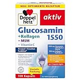 Doppelherz Glucosamin 1550 + Kollagen + MSM + Vitamin C - als Beitrag zur normalen Kollagenbildung für eine normale Knorpelfunktion - 100 Kap