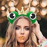 Hatstar Frosch König Haarreifen | Haarreif mit Froschaugen und Krone | Crazy Frog Headband |für das perfekte Frosch Kostüm | Accessoire zu Karneval & Fasching für Damen, Herren &