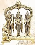 Ram Darbar Idol aus massivem Messing, große Größe, Lord Rama Murti, antikes Messing, Metall, für Mandir Pooja/Puja Zimmer, Murti, Murthi, Temple Puja, Heimdekoration, hergestellt Ayodhya, Größe L 16,1