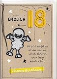 Geburtstagskarte handgefertigt - zum 18. Geburtstag - Sheepw