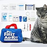 Haustier Erste-Hilfe-Set für Hund Katze, 88 Stück Notfall-Überlebenstasche für Haustiere, Tiere, perfekt für zu Hause Outdoor Wandern Camping Notfälle, H