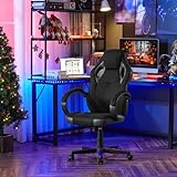 WOLTU Gaming Stuhl, Atmungsaktiver Bürostuhl, Drehstuhl, Gamer Stuhl, Ergonomischer PC Stuhl, 150 kg belastbar, mit Kopfkissen Armlehnen, höhenverstellbar, gepolstert, Mesh-Gewebe, Grau, BS142g