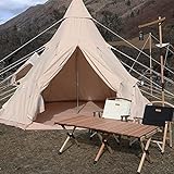 Pyramidenzelt Tipi für Camping, Festivals, Wandern, Outdoor, tragbar, wasserdicht, Indianer-Tipi (Beige, 3 x 3 x 2,5 m)