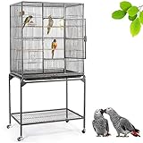 Yaheetech Vogelvoliere XL Vogelkäfig Vogelhaus Tierkäfig 160cm hoch Voliere Vogelbauer Käfig Z