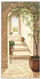 ARTland Wandbild Alu Verbundplatte für Innen & Outdoor Bild 30 x 60 cm Architektur Fenster Türen Malerei Creme A5RS Toskanischer Durchgang