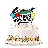 1 Pcs Tischtennis Happy Birthday Kuchen Topper Sport Theme Tischtennis Kuchen Dekor für Kinder Jungen Mädchen Mann Frauen Geburtstag Party Supp