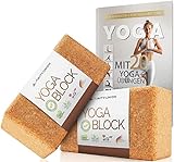 DAS original Yogablock 2er Set - 100% Natur - Hatha Klotz auch für Anfänger Meditation & Pilates, Fitness Zubehör Hilfsmittel für Joga, Rücken, Yoga Blocks 65 mm 2er Pack…