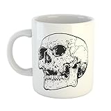 Hellweg Druckerei Huuraa Kaffeetasse Totenkopf Skull Tod Dead Totenschädel Geschenk Idee Keramik 330ml Kaffee-Becher mit B