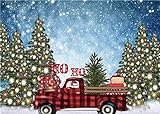 FiVan Weihnachten LKW Hintergrund 2 x 1,5 m Baumwolle Polyester Fotografie Hintergrund Rot Auto Lichter Bäume Familie Fotostudio Baby oder Haustiere Portraits Photo Booth W-8031