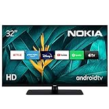 Nokia Smart TV - 32 Zoll (80cm) Fernseher Android TV, 2022 (HD Ready, HDR10, DVB-C/S2/T2, Netflix, Prime Video, Disney+) Amazon Ex