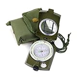 Sportneer Militär Marschkompass, Professioneller Taschenkompass Peilkompass Kompass Compass mit Tragschlaufe für Jagd Wandern und Aktivitäten Camping im Freien, Wasserfest und Stoß